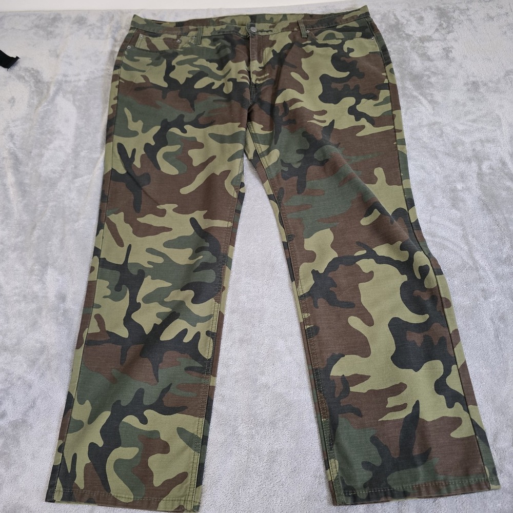 Levis Jeans Mens 46x30 Green Camo 541 Athletic Fit Casual Streetwear Grunge